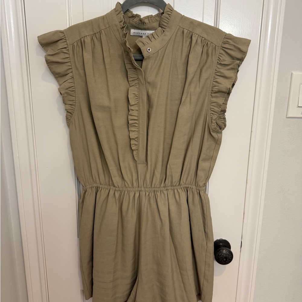 Endless Rose green ruffle sleeve romper